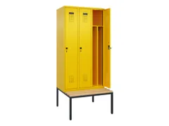 locker met bank,voor scheiding van kleding,HxBxD 2120x900x815mm,3vak
