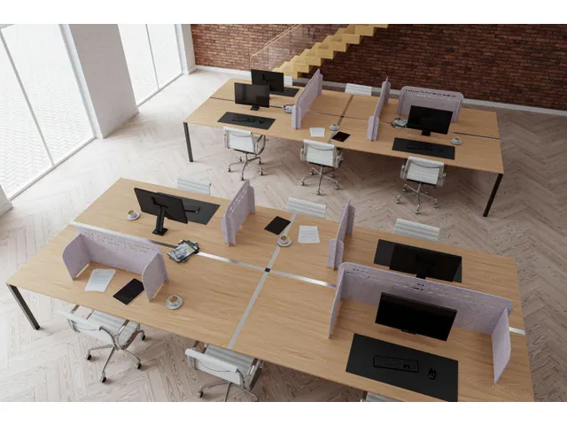 Akoestisch PET-vilt scheidingsscherm M 100x55cm lichtgrijs