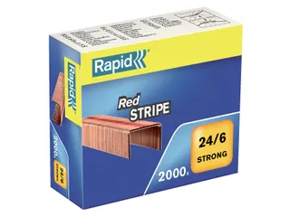 Nieten Rapid 24/6 Redstripe kopercoating 2000 stuks - 1