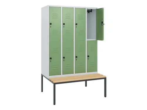 Dubbeldekse dekenkist,HxBxD 1950x1200x815mm,4x2vak.,vak B 300mm