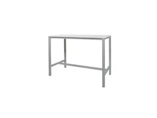 Domino Basic Statafel 180x80x110cm Wit blad, Onderstel Aluminium - 1