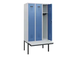 locker met bank,HxBxD 1950x900x815mm,3vak,vak B 300mm,cilinderslot
