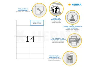 HERMA 5081 Verwijderbare etiketten A4 105x42,3mm Wit 350 stuks - 3