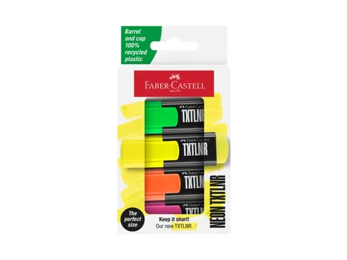 Markeerstift Faber-Castell TXTLNR mini 4st. neon in karton etui