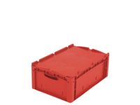 Euronorm Stapelkrat 238x600x400mm Wanden Gesloten Klapdeksel Rood 44l