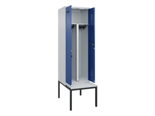 PBM-locker met bank,HxBxD 2120x600x815mm,2vak,vak B 300mm