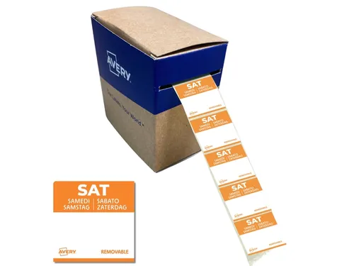 Etiket Avery HACCP zaterdag oranje 25x25mm 1000 stuks