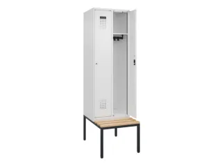 locker met bank,HxBxD 2120x600x815mm,2vak,vak B 300mm,cilinderslot - 1