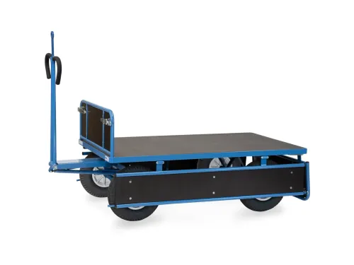 Handtrekwagen 6455PZ 750kg 1540x840mm hout polyurethaan trekoog