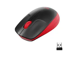 Logitech M190 Draadloze Muis Zwart Rood