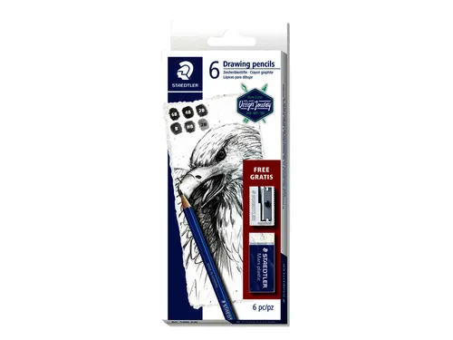 Potlodenset Staedtler Lumograph 100 met gratis gum en slijper