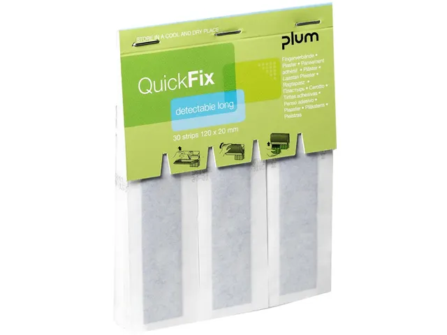 Plum QuickFix pleisterdispenser Navulling 30 Detectie pleisters Blauw