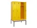 locker met bank,voor scheiding van kleding,HxBxD 2120x1200x815mm,3vak