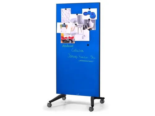 Mobiel Glasbord Blauw Magnetisch 90x175Cm