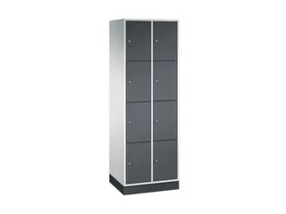 lockerkast,RAL 7035/RAL 7021,HxBxD 1950x620x500mm,2x4vakken,cil.-slot - 2