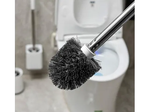 Kunststof toiletborstel wit met ronde voet en wandfunctie