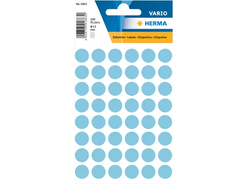 HERMA 1863 Multipurpose etiketten Rond 13mm Blauw 240 stuks