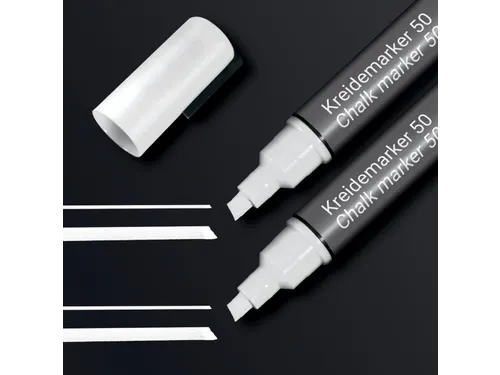 Krijtstift Sigel set 2stuks wit wig punt 1-5 mm