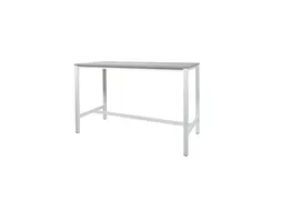 Domino Basic Statafel 160x80x110cm Grijs blad, Wit onderstel