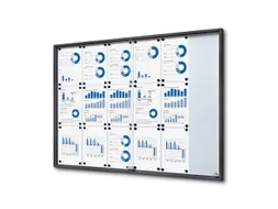 Vergrendelbaar notitiebord Indoor Slim 18xA4 Schuifdeuren Antraciet