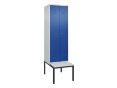 PBM-locker met bank,HxBxD 2120x600x815mm,2vak,vak B 300mm,cil.-slot