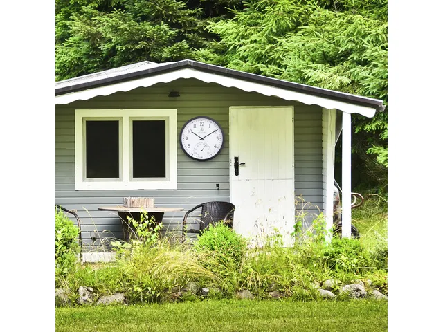 Buitenklok Nextime dia 30.5cm Marigold met temperatuur cijfers, zwarte