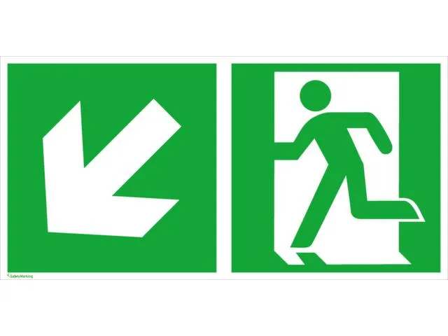 panneau de sortie de secours Issue de secours à gauche