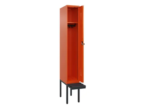 locker met bank,HxBxD 2120x300x815mm,1vak,vak B 300mm,draaigrendel
