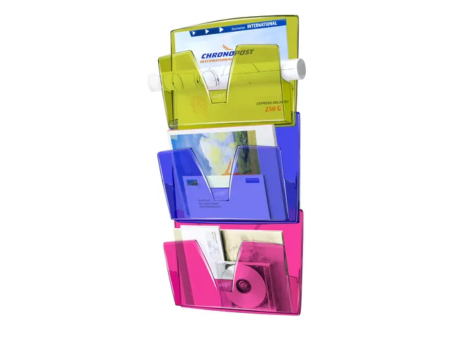 Wandfolderhouder CEP A4 3-vaks multicolor