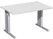 Bureau C-Poot HxBxD 680-800x1200x800mm Decor Lichtgrijs Zilverkleurig