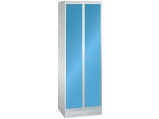 garderobekast,HxBxD 1800x600x500mm,2vak,vak B 300mm,cil.-slot,sokkel - 1