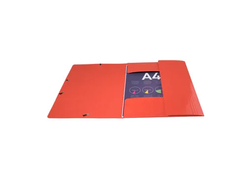 Elastomap A4 3 kleppen IDERAMA Maxi Capacity glanskarton rood