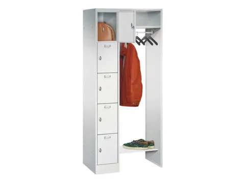 personeelsgarderobe draaigr. 1950x750x500mm 1x5 vakken 300mm RAL7035