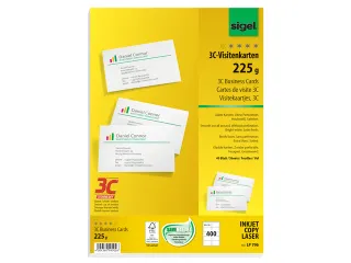 Visitekaartjes Sigel 3c 225g Wit 85x55mm 400 Stuks - 1