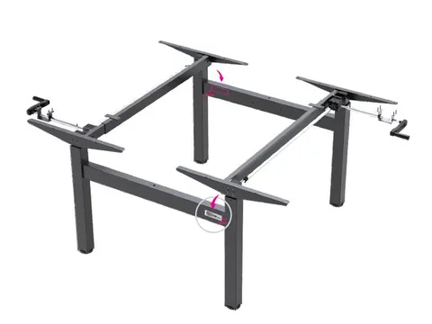 Dextro Duo onderstel Slinger Zit-Sta 120-180 breed, kleur Wit