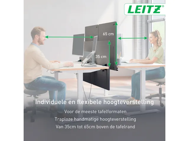 Bureauscherm Leitz in hoogte verstelbaar 70x60cm