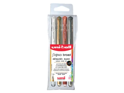 Gelschrijver Uniball Signo Broad Metallic Assorti 1.0mm à 4st