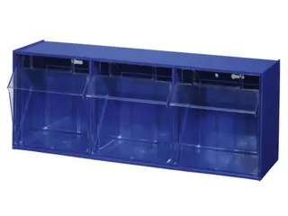 Assortimentsbak Hxbxd 240x600x200mm 3bakken Polystyreen Blauw - 2
