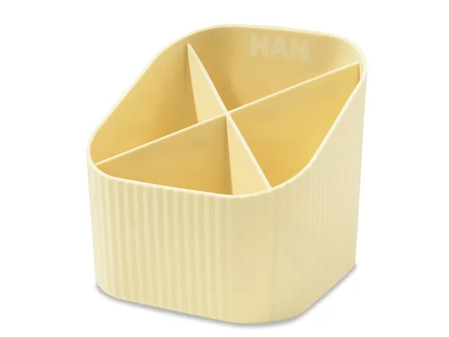 Porte-stylo HAN Re-X-LOOP 4 compartiments 100% recyclé jaune pastel