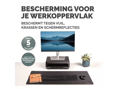 Bureau-onderlegger Fellowes Breyta zwart 80x40cm
