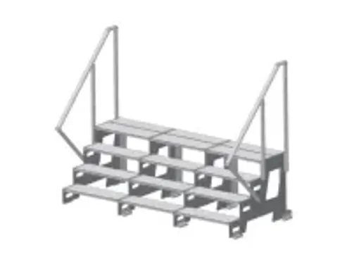 OUTLET bordestrap verrijdbaar bordes H 0 4m 2treden aluminium