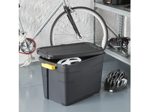 Opbergbox Bankers Box 60L met handgrepen robuust zwart
