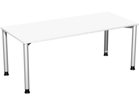 In Hoogte Verstelbaar Bureau 680-800X1800X800Mm Blad Wit 4-Voeten