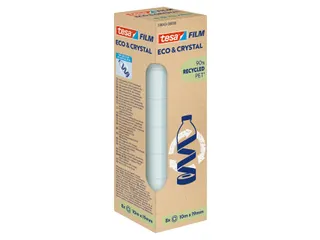 Plakband Tesa eco&crystal 59043 19mmx10m transparant 8 rollen - 1