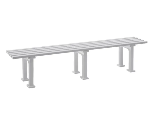 Kunststofbank 415x2000x370mm Zit H 415mm 5 Latten 3 Pootstellen Wit