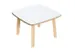 bijzettafel,HxBxD 400x600x600mm,4voeten natuur,vierkante buis,blad wit