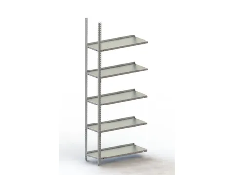 Schroefstelling Aanbouwveld Ral7035 1850x752x304mm 5legborden 95kg