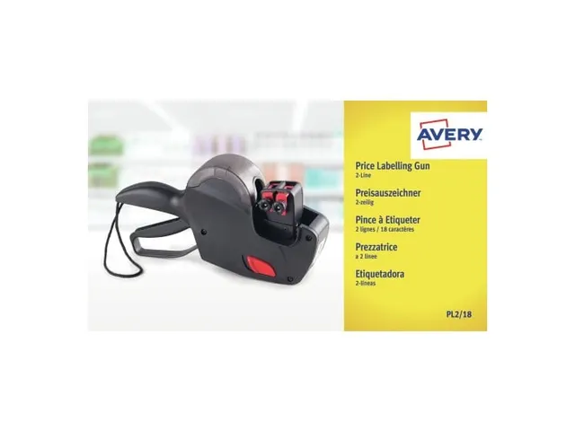 Pince à étiqueter Avery PL2/18 2 lignes noir