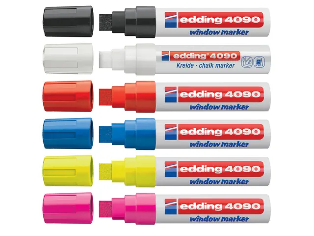 Viltstift edding 4090 window schuin zwart 4-15mm op blister