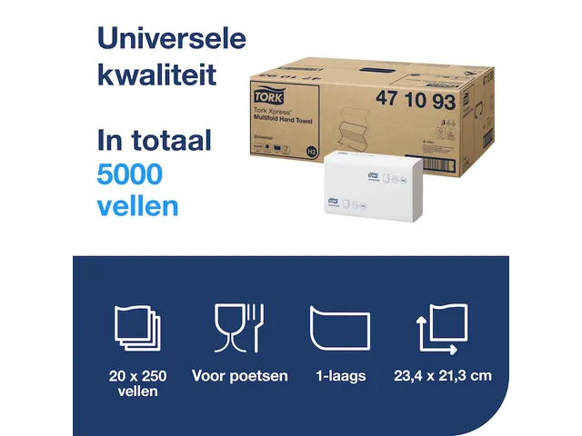 Tork 471093 Xpress Handdoek Universal H2 Multifold 1-laags 5000 stuks